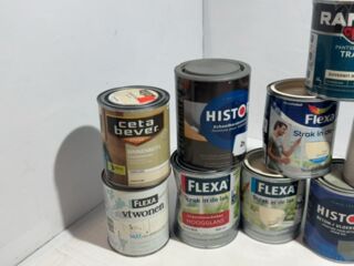 Partij diverse verfblikken – ca. 13 stuks Histor, cetabever