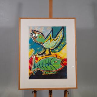 Zeefdruk, Maya Wildevuur, Vogel / Vis, 1993