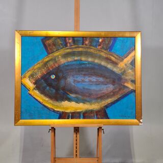 Acryl op doek, Maya Wildevuur, Vis