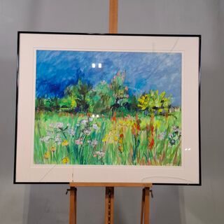 Acryl op doek, Maya Wildevuur, Bloemenveld, 1999