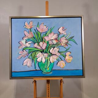 Acryl op doek, Maya Wildevuur, Bloemen, 2001