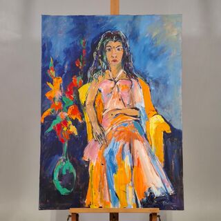 Acryl op doek, Maya Wildevuur, Indiase vrouw