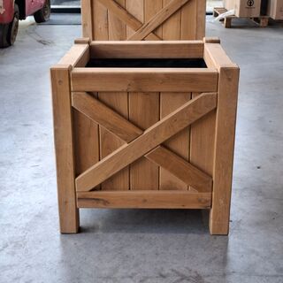 2x Bloembak, Massief eiken | 60x60x60 cm
