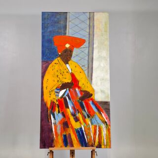 Acryl op doek, Maya Wildevuur, Herero vrouw, 1998