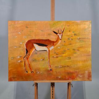 Acryl op doek, Maya Wildevuur, Springbokje, 1994