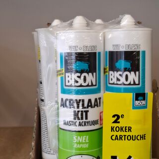 Ca. 12x Acrylaat kit, Bison, 300 ml, Wit