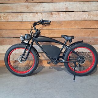 Retro elektrische fatbike, Zwart