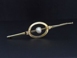 Gouden broche met orient parel