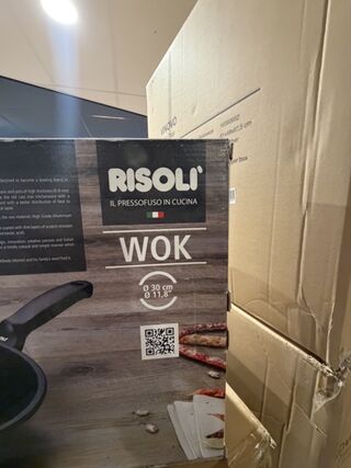 Wok pan Explora  Italia Risolie, zwart
