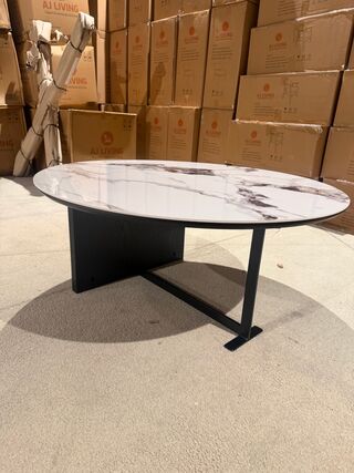 Salontafel rond marmer, cryolite