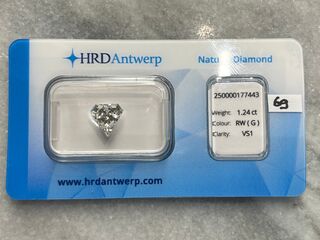 Diamant – 1.24 carat natuurlijke diamant (gecertificeerd)