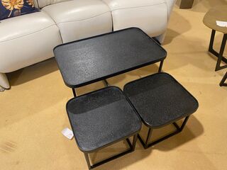 Set van 3 salontafels, zwart