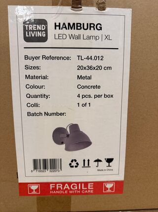Wand lamp  4 stuks!! Trend living, Hamburg, metal