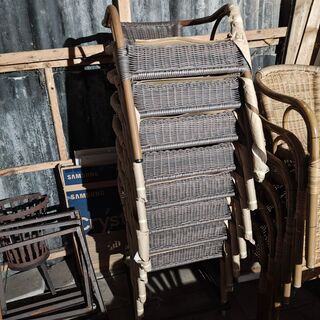 8x Terras stoelen met trolley, donker bruin