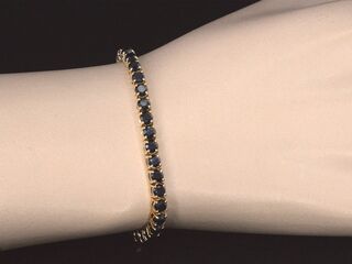 Gouden armband met 15.00 carat zwarte Briljant geslepen diamanten