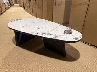 Salontafel Marmer ovaal 130 x 70 x 40 Label51, cryolite
