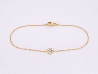 Gouden armband met diamanten hartje 0.10 carat