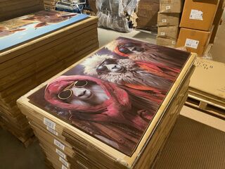 Schilderij gehard glas Lama’s