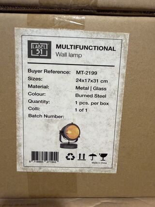 Wand lamp Label51, Multifunctional, metal