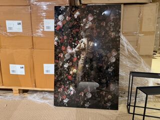 Schilderij gehard glas Astronaut bloemen Homebound