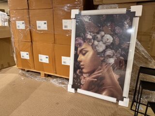 Schilderij gehard glas Vrouw bloemenkrans, Homebound