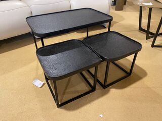Set van 3 salontafels, zwart