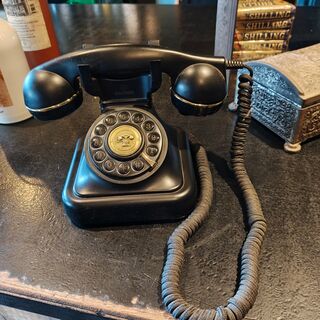 Decoratieve telefoon, zwart