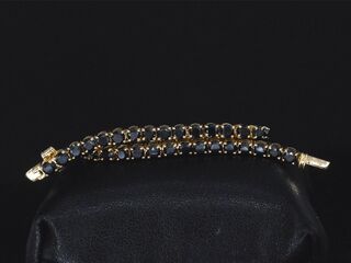 Gouden armband met 15.00 carat zwarte Briljant geslepen diamanten