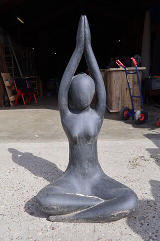 Beeld, Yoga, Donkergrijs / Antraciet