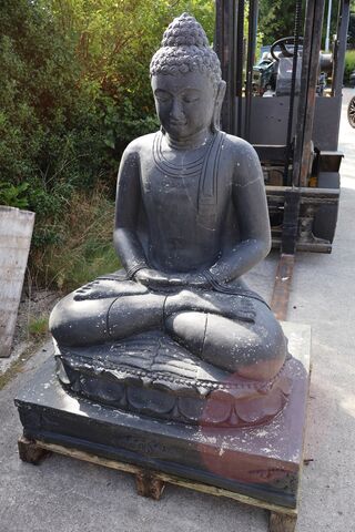 Beeld, Buddha, Donkergrijs / Antraciet