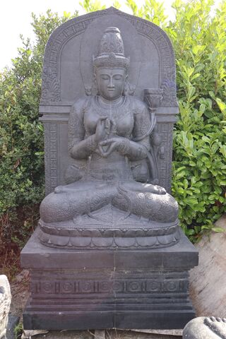 Beeld, Buddha, Donkergrijs / Antraciet