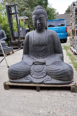 Beeld, Buddha, Donkergrijs / Antraciet