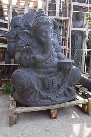 Beeld, Ganesha, Donkergrijs / Antraciet