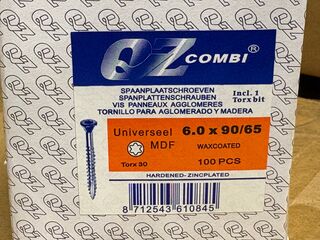 Ca. 24x 100 pack spaanplaatschroeven QZ-Combi, 6×90/65