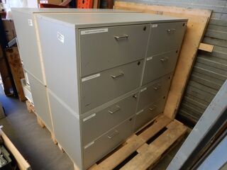 2x Ladekast met 4 laden, grijs