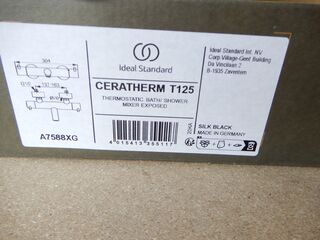 badthermostaatkraan, Ideal Standard, Ceratherm T 125, mat zwart