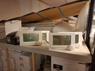 Partij installatiemateriaal in 1mtr stelling o.a. Vaillant, Remeha