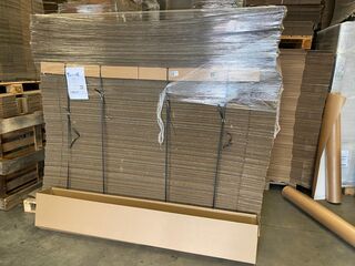 Ca. 225x Stuks lange verzenddozen, dubbelgolf, bruin