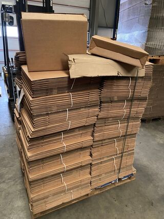 Ca. 470x Verzenddozen met autolockbodem, bruin, 44x11x33cm