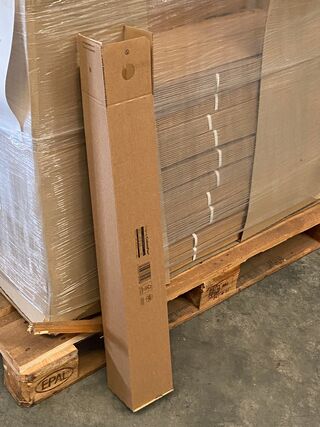 Ca. 150x Stuks kokerdozen, bruin, 705x108x108mm