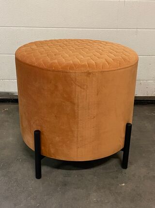 Kruk met velvet bekleding, terra