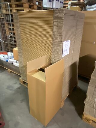 Ca. 115x Verzenddozen 43x32x75cm, dubbelgolf, bruin