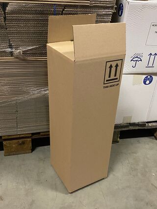 Ca. 300x Verzenddozen, zware enkelgolf, bruin, 20x20x60cm