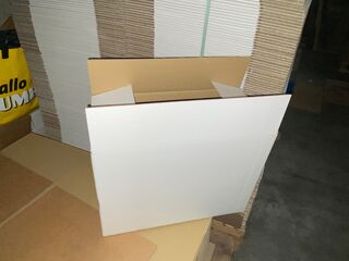 Ca. 220x Verzenddozen, dubbelgolf, wit, 48x23x35cm