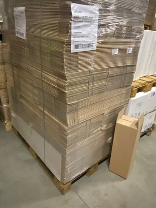 Ca. 375x Verzenddozen 20x20x60cm zware enkelgolf, bruin