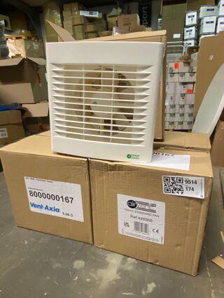 5x Badkamerventilator  Ø150mm, Airvent