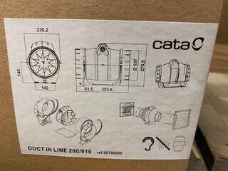 Buisventilator 200mm mixed flow met timer, Cata