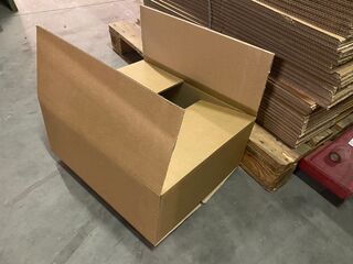 Ca. 150x Verzenddozen, dubbelgolf, bruin, 49x41x21cm