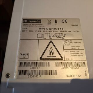 Warmtepomp binnenunit Remeha, Merc-A SpH R32 4-8