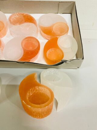 8x Yin-Yang sets waxinelichthouders